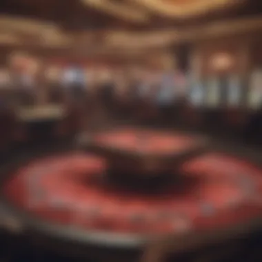 Interior gaming floor bustling with excitement and various gaming tables.