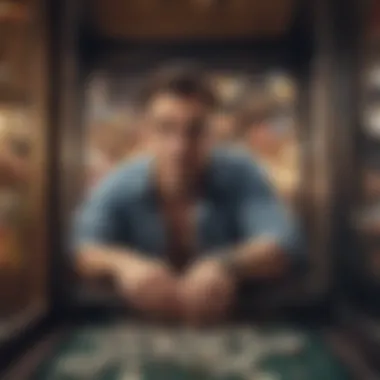 Player Immersed in Dollar Slot Game An engaging scene of a player immersed in the excitement of a dollar slot game
