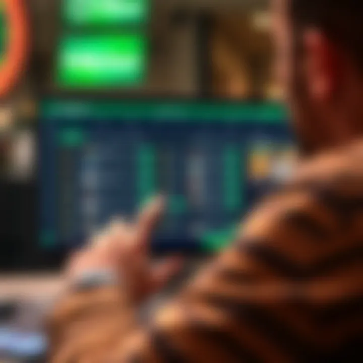 User interface showcasing betting options