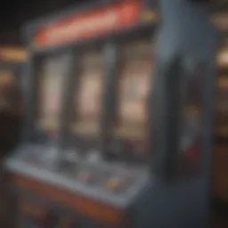 Detailed view of a convenience store slot machine interface