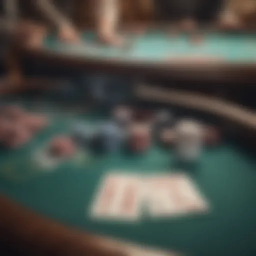 A well-organized poker table with cards and chips