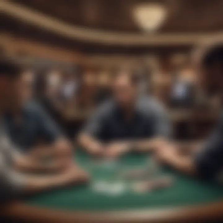 A cozy poker room with players engaging in a game