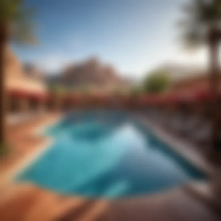 Scenic view of the pool area at Red Rock Casino