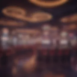 Elegant casino interior showcasing vibrant slot machines and neon lights