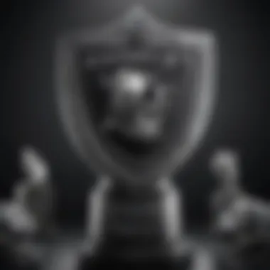 Symbolic Representation of Raiders and Super Bowl Aspirations Las Vegas Raiders logo and Super Bowl trophy