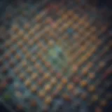 A vibrant Superbowl squares grid showcasing an exciting game setup
