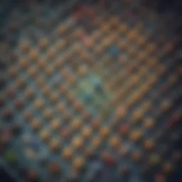 A vibrant Superbowl squares grid showcasing an exciting game setup