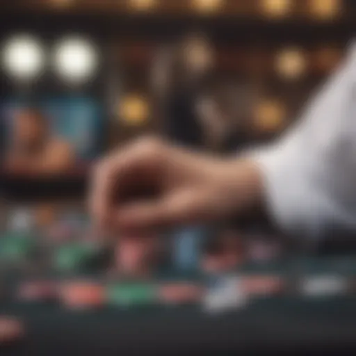 A player focused on casino games with chips in hand