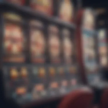 Winning Slot Machine Strategies A zoomed view of casino slot machines with vibrant screens