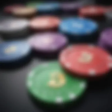 Colorful representation of poker chips symbolizing virtual currency