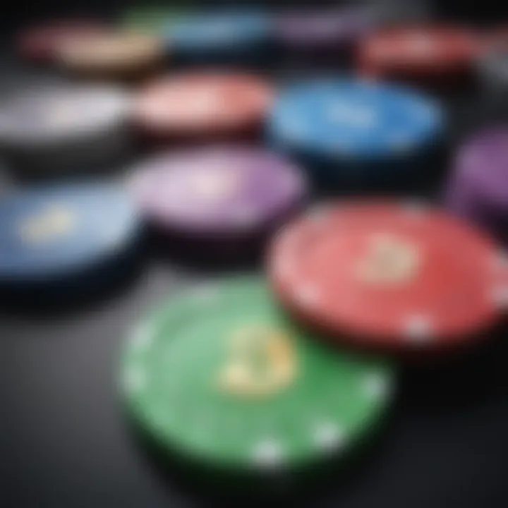 Colorful representation of poker chips symbolizing virtual currency