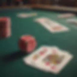 Virtual poker table featuring play money chips