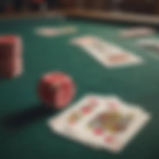 Virtual poker table featuring play money chips