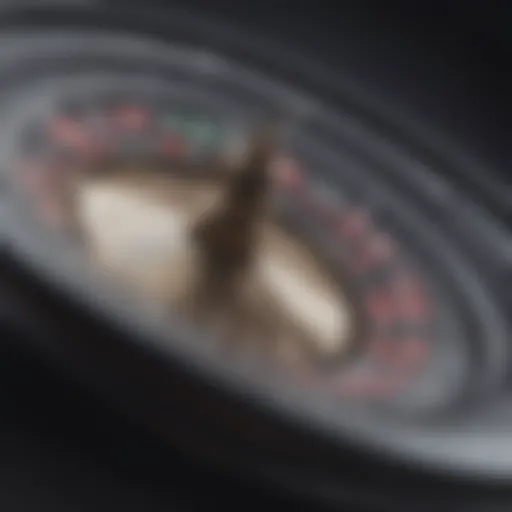 A close-up view of a single zero roulette wheel showcasing its unique layout.