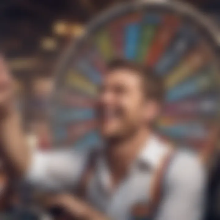 Close-up of a player celebrating a win at the slot machine