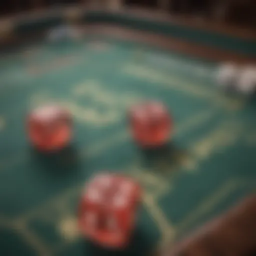 Craps table showcasing the various betting options available