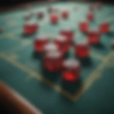 The Art of Strategic Dice Positioning Close-up of dice positioned strategically on a craps table