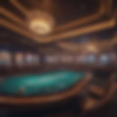 Luxurious Gaming Experience at Water View Casino Luxurious gaming area inside Water View Casino with vibrant lighting